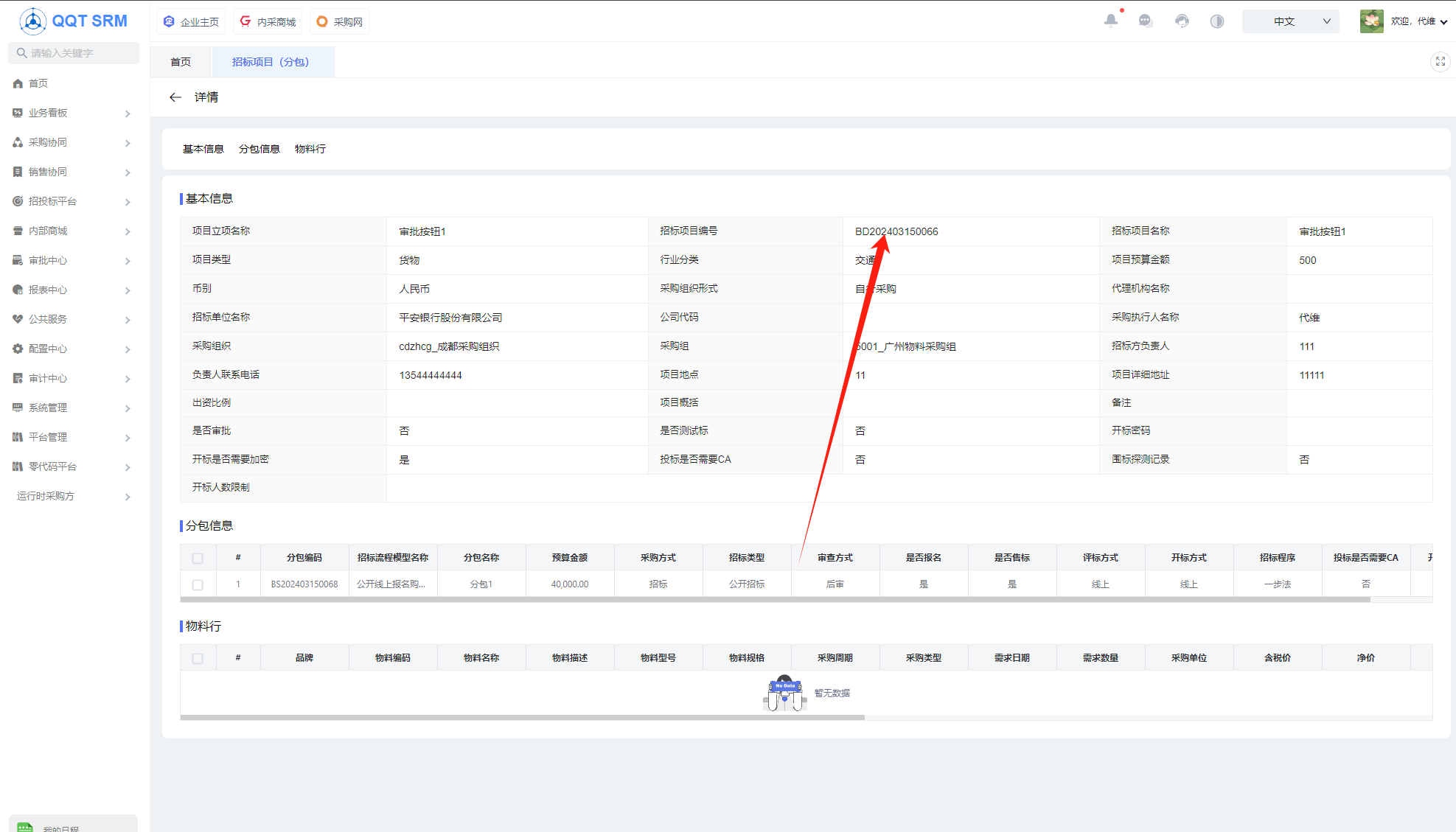 BUG #165628 【v6sit】招标项目（分包），点击编辑和查看按钮进入，报错 - V6.0产品 - 禅道